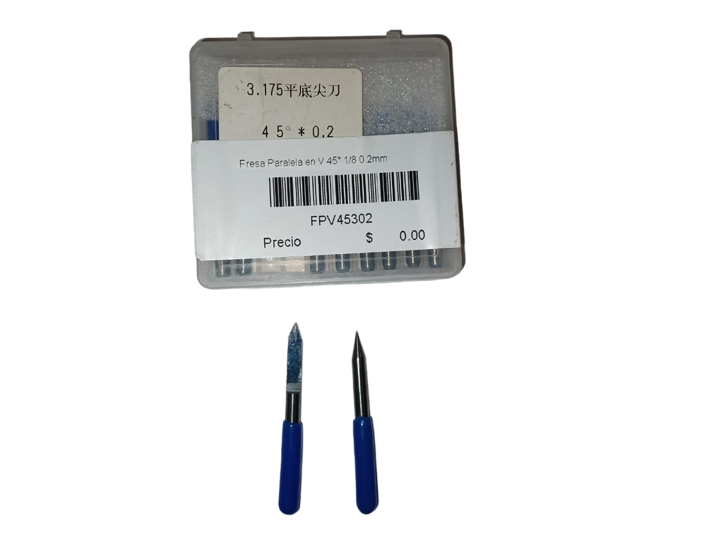 Fresa Paralela En V 45° 1/8 0.2mm