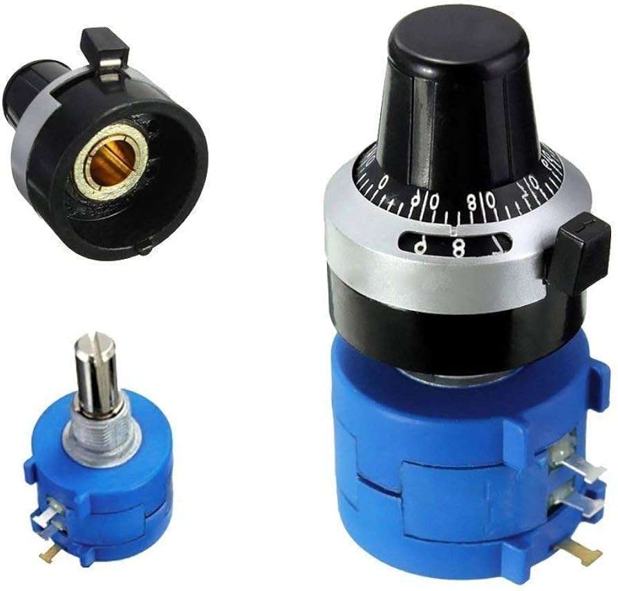 Potenciómetro De 5k Ohm 1 Pc Con 10 Vueltas De Conteo De Línea Botón Giratorio