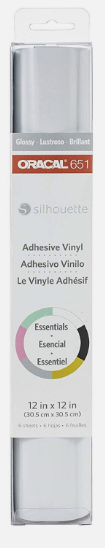 Vinyl Adhesivo Blanco  30.5cm x 30.5cm (6 Hojas)