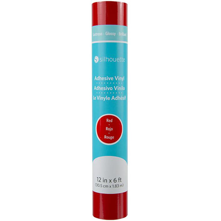 Silhouette Glossy Permanent Vinyl (12" x 6' Roll, Red)