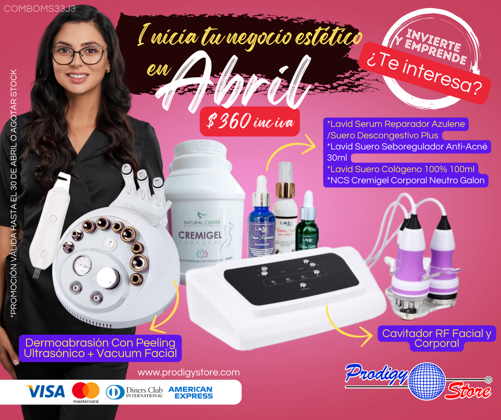 COMBO MS33J3 Cavitador RF Facial y Corporal