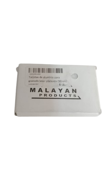 Tarjetas de aluminio para grabado laser plateado (50 uni) 