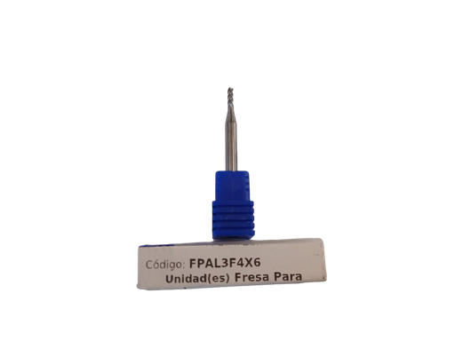 [FPAL3F4X6] Fresa Para Aluminio 3 Flautas Helicoidal 4x6mm