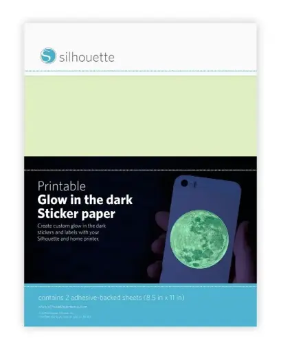[814792019009] Papel Pegatinas Brilla En La Obscuridad 8.5"*11"