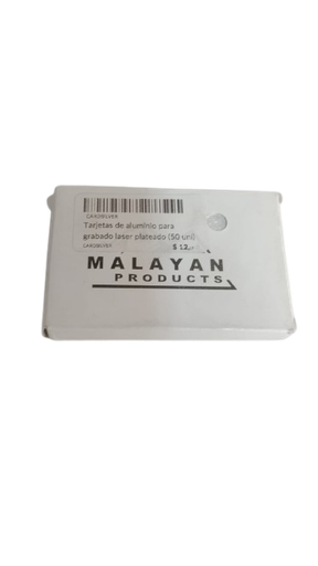 [CARDSILVER] Tarjetas de aluminio para grabado laser plateado (50 uni) 